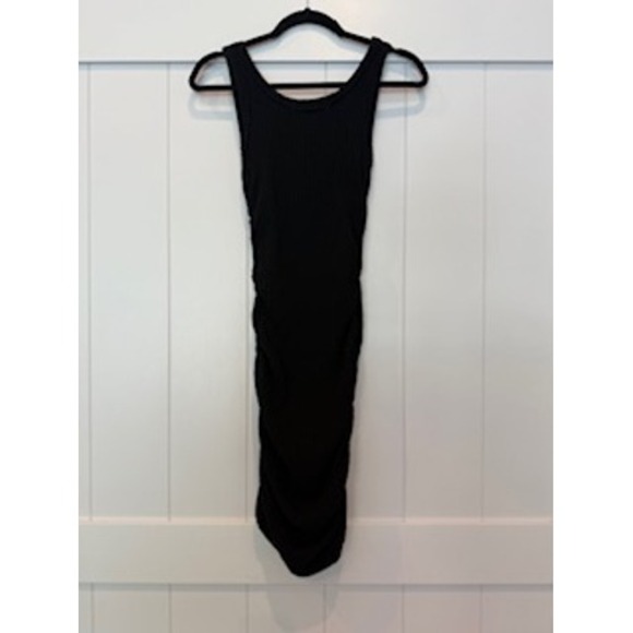 Project Social T Los Angeles Ribbed Black Tank‎ Dress - Ruched - Medium - Picture 4 of 6